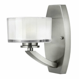 Modern Brushed Nickel Wall Light With 13mm Thick Glass And Led G9 Bulb