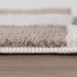 The Rugs Loft Beige And Ivory Checkerboard Living Room Area Rug And Runners Soft Pile - thumbnail 7