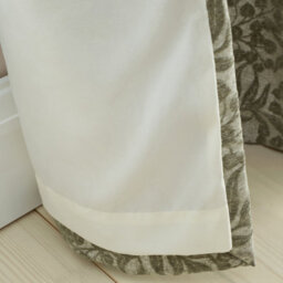 Bianca Fine Linens Chenille Leaves 90X90 Inch Lined Eyelet Curtains Two Panels Green - thumbnail 5