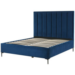 Beliani Ottoman Bed Velvet Sezanne 140 X 200 Cm (Eu Double) Navy Blue - thumbnail 7