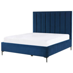 Beliani Ottoman Bed Velvet Sezanne 140 X 200 Cm (Eu Double) Navy Blue - thumbnail 5