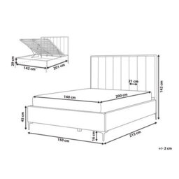 Beliani Ottoman Bed Velvet Sezanne 140 X 200 Cm (Eu Double) Navy Blue - thumbnail 3