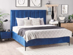 Beliani Ottoman Bed Velvet Sezanne 140 X 200 Cm (Eu Double) Navy Blue - thumbnail 2