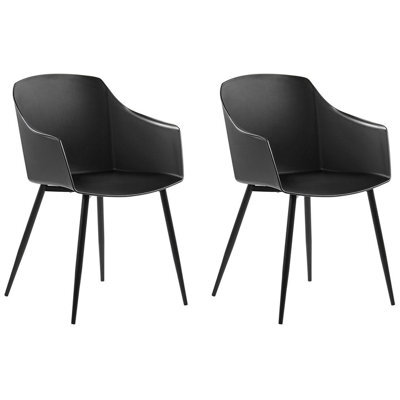 Beliani Set Of 2 Dining Chairs Fonda Black - image 1