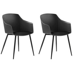 Beliani Set Of 2 Dining Chairs Fonda Black - thumbnail 1