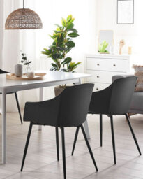 Beliani Set Of 2 Dining Chairs Fonda Black - thumbnail 2