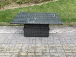 Fimous Outdoor Rattan Garden Furniture Sets Height Adjustable Rising Lifting Dining Table Set With Reclining Chair - thumbnail 3