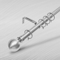 "Bedlooms Plain Metal Curtain Pole- 70-120 Cm (28"" - 48"" ) Extendable Durable Rod Ball Finials 60 mm Chrome Finish" - thumbnail 1