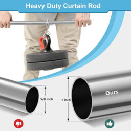 "Bedlooms Plain Metal Curtain Pole- 70-120 Cm (28"" - 48"" ) Extendable Durable Rod Ball Finials 60 mm Chrome Finish" - thumbnail 4