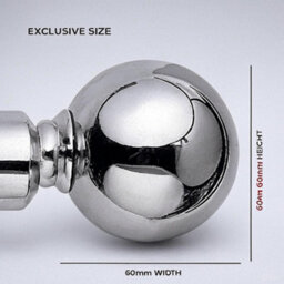 "Bedlooms Plain Metal Curtain Pole- 70-120 Cm (28"" - 48"" ) Extendable Durable Rod Ball Finials 60 mm Chrome Finish" - thumbnail 7