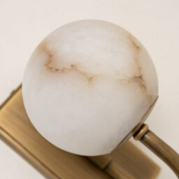 Brass bee Alabaster Globe Wall Light. Solid Brass Wall Sconce. Antique Brass Satin Brass - thumbnail 3