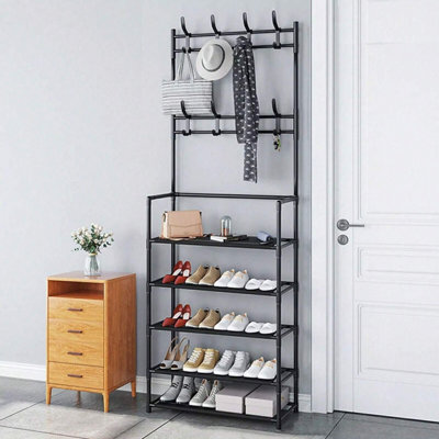 Coat Rack ,industrial Coat Rack Stand With With 5 Shelves And 8 Hooks - image 1