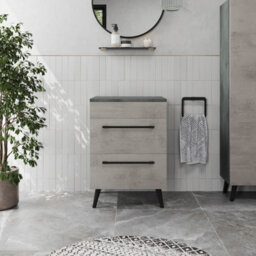 Aveli Bathroom Cloakroom Countertop Vanity Unit Cabinet Drawer 500mm Soft Close Grey - thumbnail 2