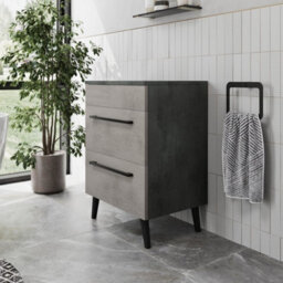 Aveli Bathroom Cloakroom Countertop Vanity Unit Cabinet Drawer 500mm Soft Close Grey