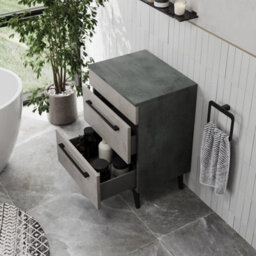 Aveli Bathroom Cloakroom Countertop Vanity Unit Cabinet Drawer 500mm Soft Close Grey - thumbnail 4