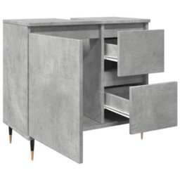 Berkfield Bathroom Cabinet Concrete Grey 65X33X60 Cm Engineered Wood - thumbnail 7