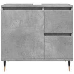 Berkfield Bathroom Cabinet Concrete Grey 65X33X60 Cm Engineered Wood - thumbnail 4
