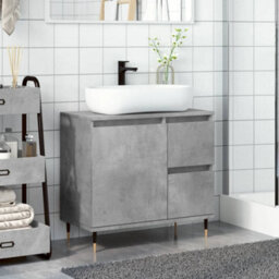 Berkfield Bathroom Cabinet Concrete Grey 65X33X60 Cm Engineered Wood - thumbnail 3