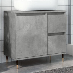 Berkfield Bathroom Cabinet Concrete Grey 65X33X60 Cm Engineered Wood - thumbnail 1