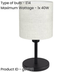 Loops 2 Pack Stylish Modern Black Table Lamp For Indoor Home Décor - thumbnail 2