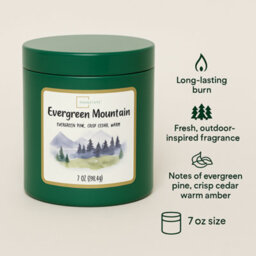 Mainstays Evergreen Mountain Scented Candle 198G Glass Jar - thumbnail 2
