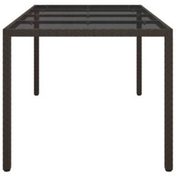 Walplus Garden Table Brown 190X90X75 Cm Tempered Glass And Poly Rattan - thumbnail 4