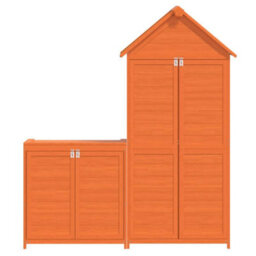 Berkfield 2 Piece Garden Tool Shed Set Brown Solid Wood Pine - thumbnail 5