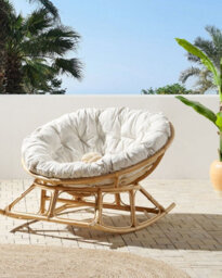 Beliani Rocking Chair Orvieto Rattan Natural - thumbnail 2