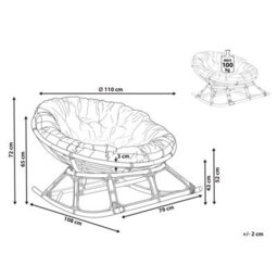 Beliani Rocking Chair Orvieto Rattan Natural - thumbnail 3