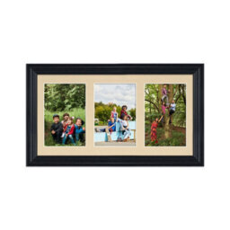 AK Frames 40X20Cm Black Classic Multi Photo Frame With Ivory Mount - Holds 3 Apertures (3X) 6X4 Photos - thumbnail 1