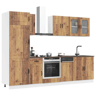 Berkfield 8 Piece Kitchen Cabinet Set Kalmar Old Wood Engineered Wood - image 1