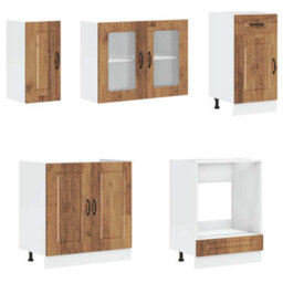 Berkfield 8 Piece Kitchen Cabinet Set Kalmar Old Wood Engineered Wood - thumbnail 4