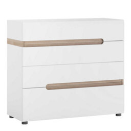 Wyld Haus Foxwhisk 4-Drawer Chest In White With Truffle Oak Accents - thumbnail 3