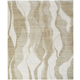 Ivory Abstract Wool Luxurious Modern Easy To Clean Abstract Dining Room Bedroom And Living Room Rug -274Cm X 366Cm - thumbnail 6