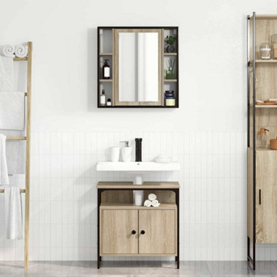 Walplus Bathroom Furniture Set With Shelf 2 Pcs Brown 60 X 30 X 60 Cm - image 1