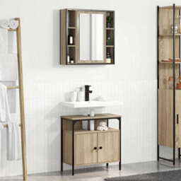 Walplus Bathroom Furniture Set With Shelf 2 Pcs Brown 60 X 30 X 60 Cm - thumbnail 4