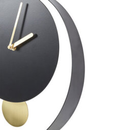Wyld And Coco Novatime Black Gold 30Cm Wall Clock Minimalist No Numerals - thumbnail 5