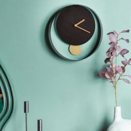 Wyld And Coco Novatime Black Gold 30Cm Wall Clock Minimalist No Numerals - thumbnail 2