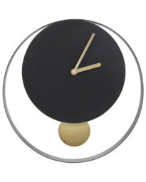 Wyld And Coco Novatime Black Gold 30Cm Wall Clock Minimalist No Numerals - thumbnail 1