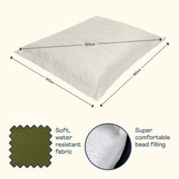 Icon Giant Indoor Outdoor Bean Bag Floor Cushion Khaki - thumbnail 9