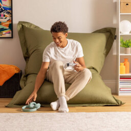 Icon Giant Indoor Outdoor Bean Bag Floor Cushion Khaki - thumbnail 4