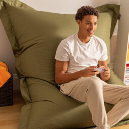 Icon Giant Indoor Outdoor Bean Bag Floor Cushion Khaki - thumbnail 7