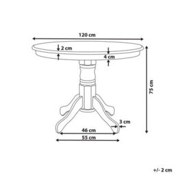 Wyld and Coco Luxecasa 120Cm White Rubberwood Round Dining Table - Vintage Pedestal With Four Curved Legs - thumbnail 4