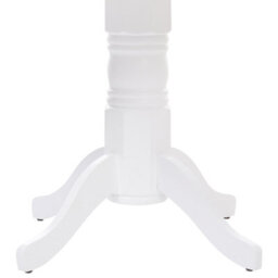Wyld and Coco Luxecasa 120Cm White Rubberwood Round Dining Table - Vintage Pedestal With Four Curved Legs - thumbnail 5