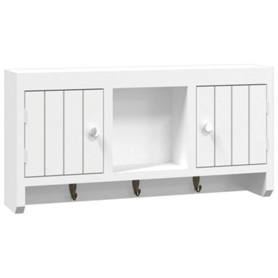 Berkfield Elegant Key Cabinet White 40X8.5X20 Cm Engineered Wood&steel