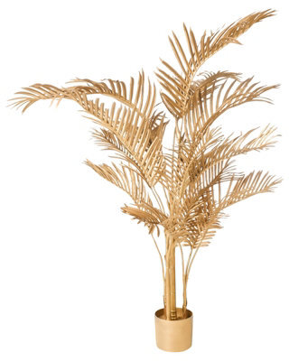 Wyld And Coco 160 Cm Gold Potted Artificial Palm With Iron Core - Luxury Faux Plant For Indoor Floors And Corners - image 1
