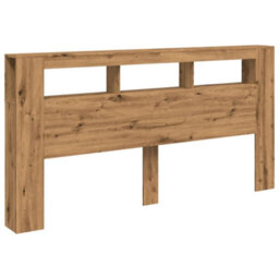 Berkfield Led Headboard Artisan Oak 200X18.5X103.5 Cm Engineered Wood - thumbnail 3