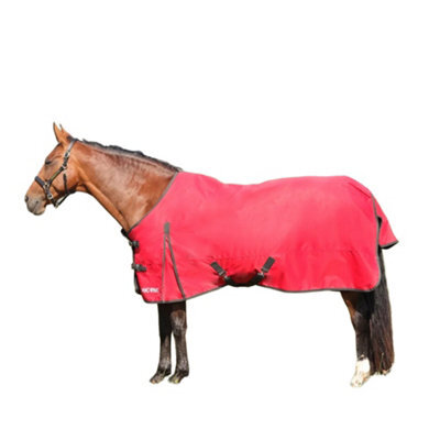 "Hyconic Standard-Neck 100G Horse Turnout Rug Red/charcoal (4 6"")" - image 1