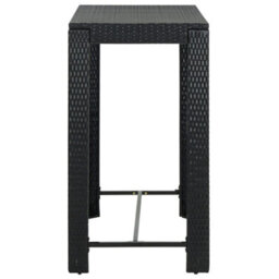 Berkfield Garden Bar Table Black 100X60.5X110.5 Cm Poly Rattan - thumbnail 3