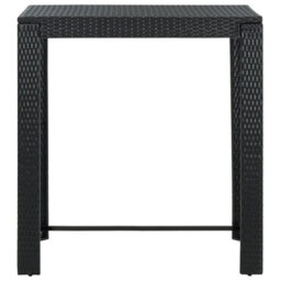 Berkfield Garden Bar Table Black 100X60.5X110.5 Cm Poly Rattan - thumbnail 2